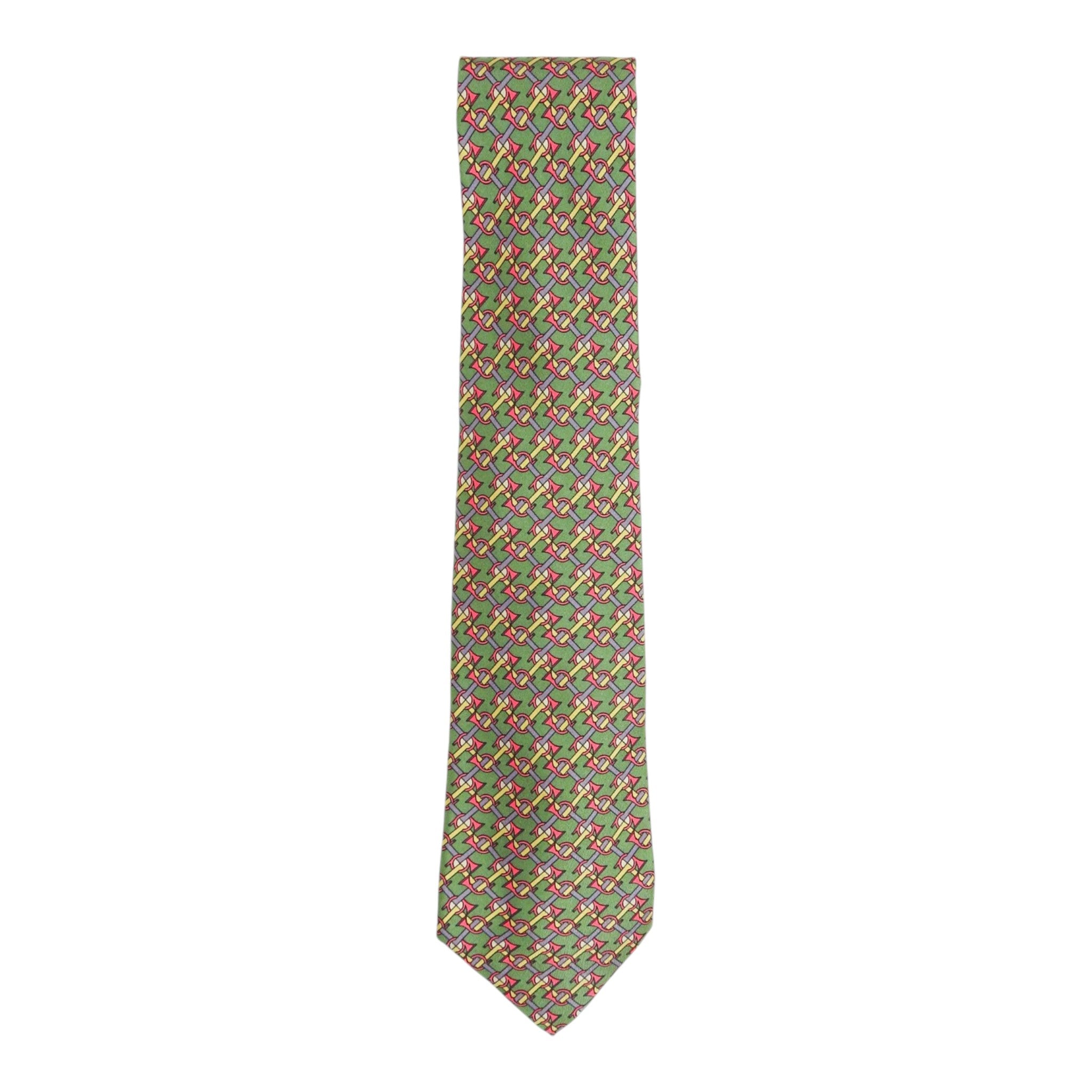 Hermes Green French Horn Tie