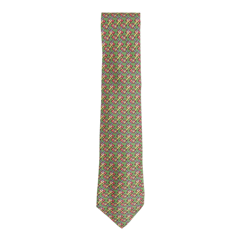 Hermes Green French Horn Tie