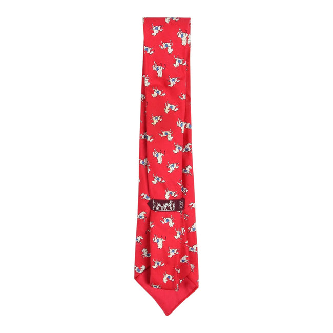 Hermes Red Jumping Horse Tie