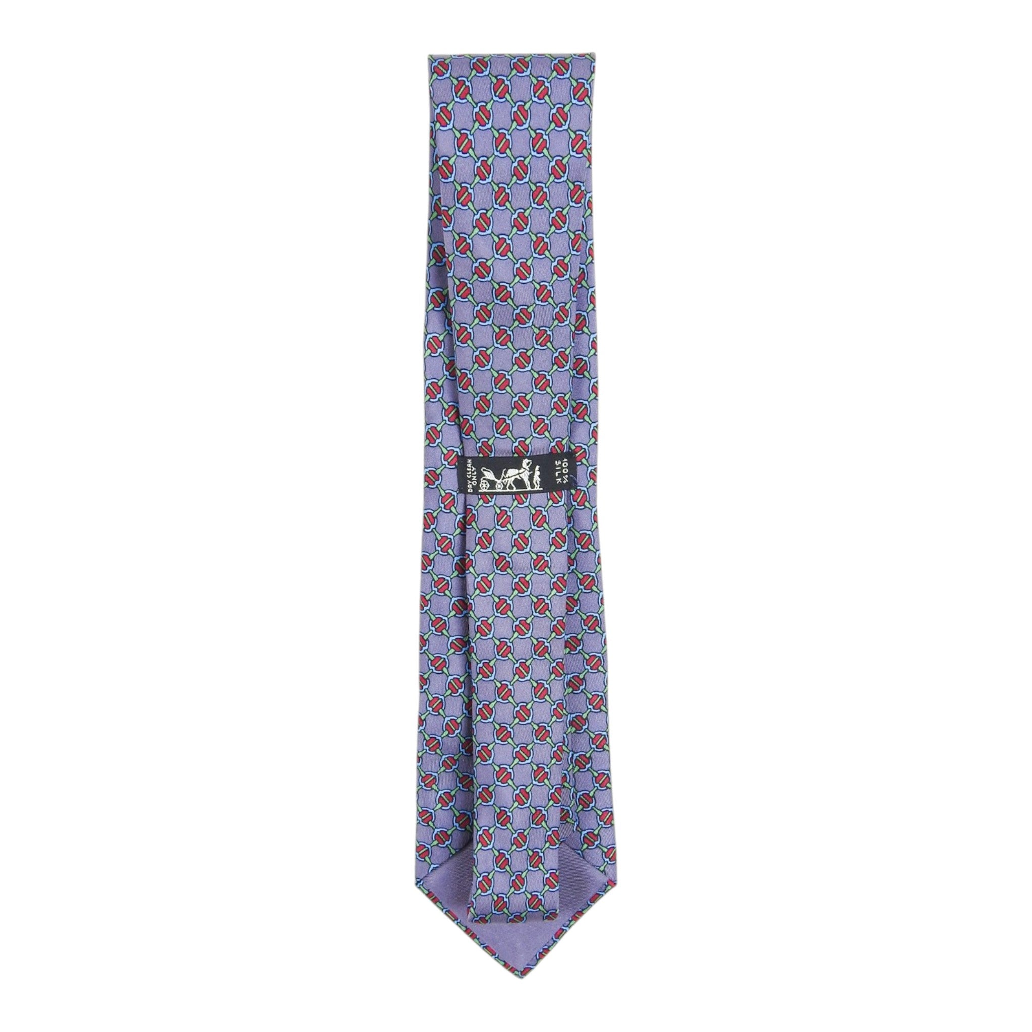 Hermes Purple Horsebit Tie