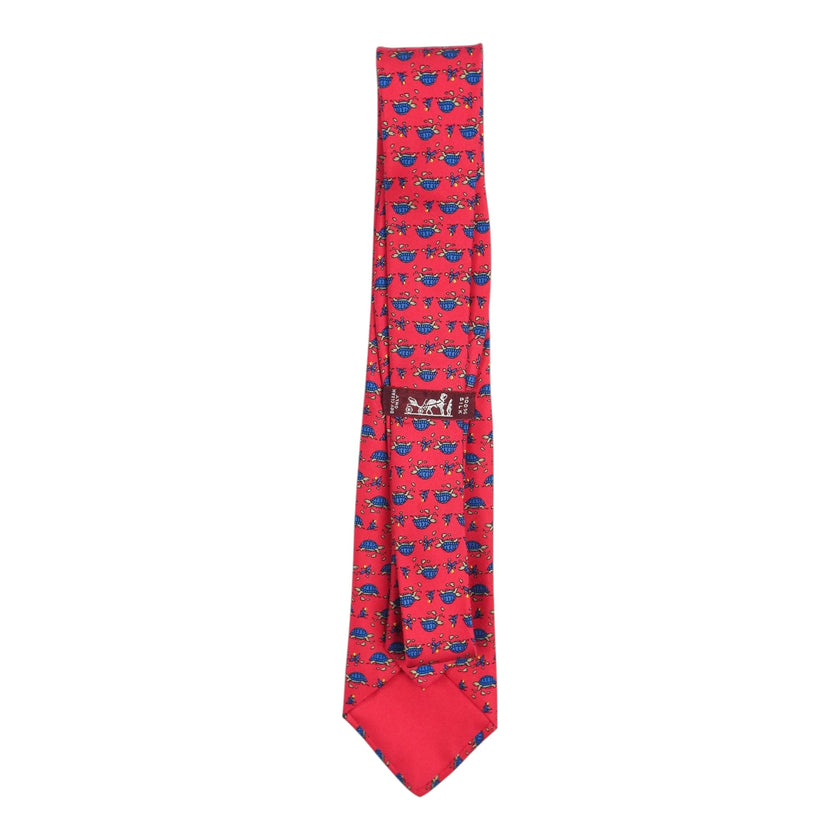 Hermes Red Turtle Tie