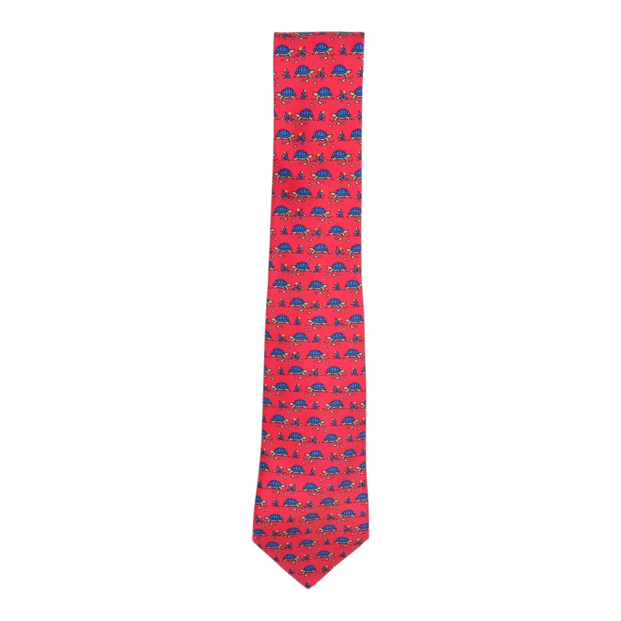 Hermes Red Turtle Tie