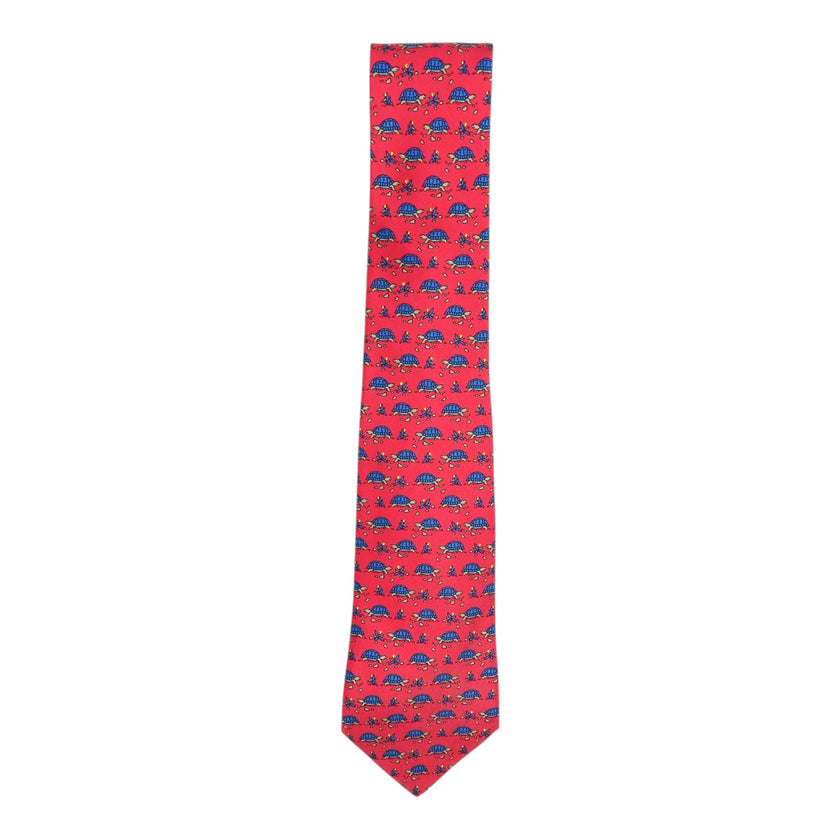 Hermes Red Turtle Tie