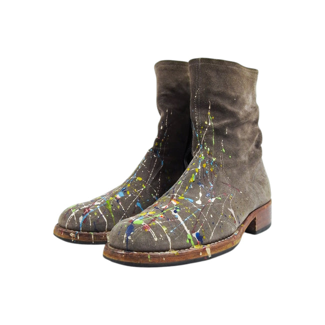 Maison Margiela Paint Splatter Suede Boots Size 41