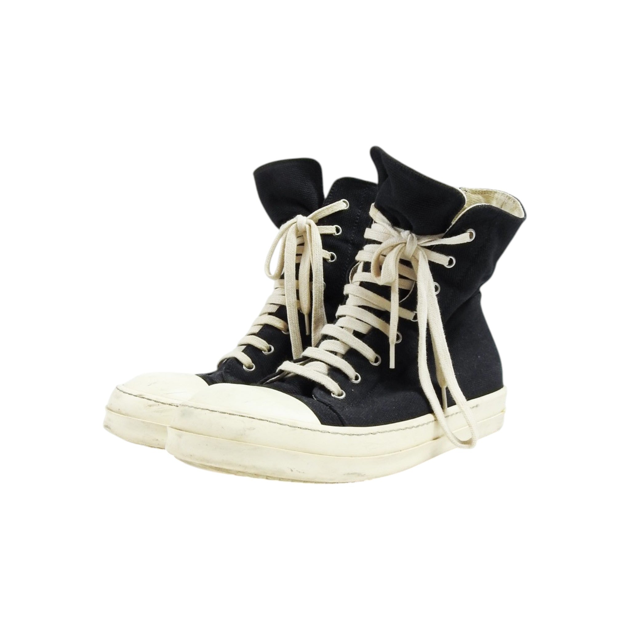 Rick Owens DRKSHDW Black Canvas Ramones Size 41