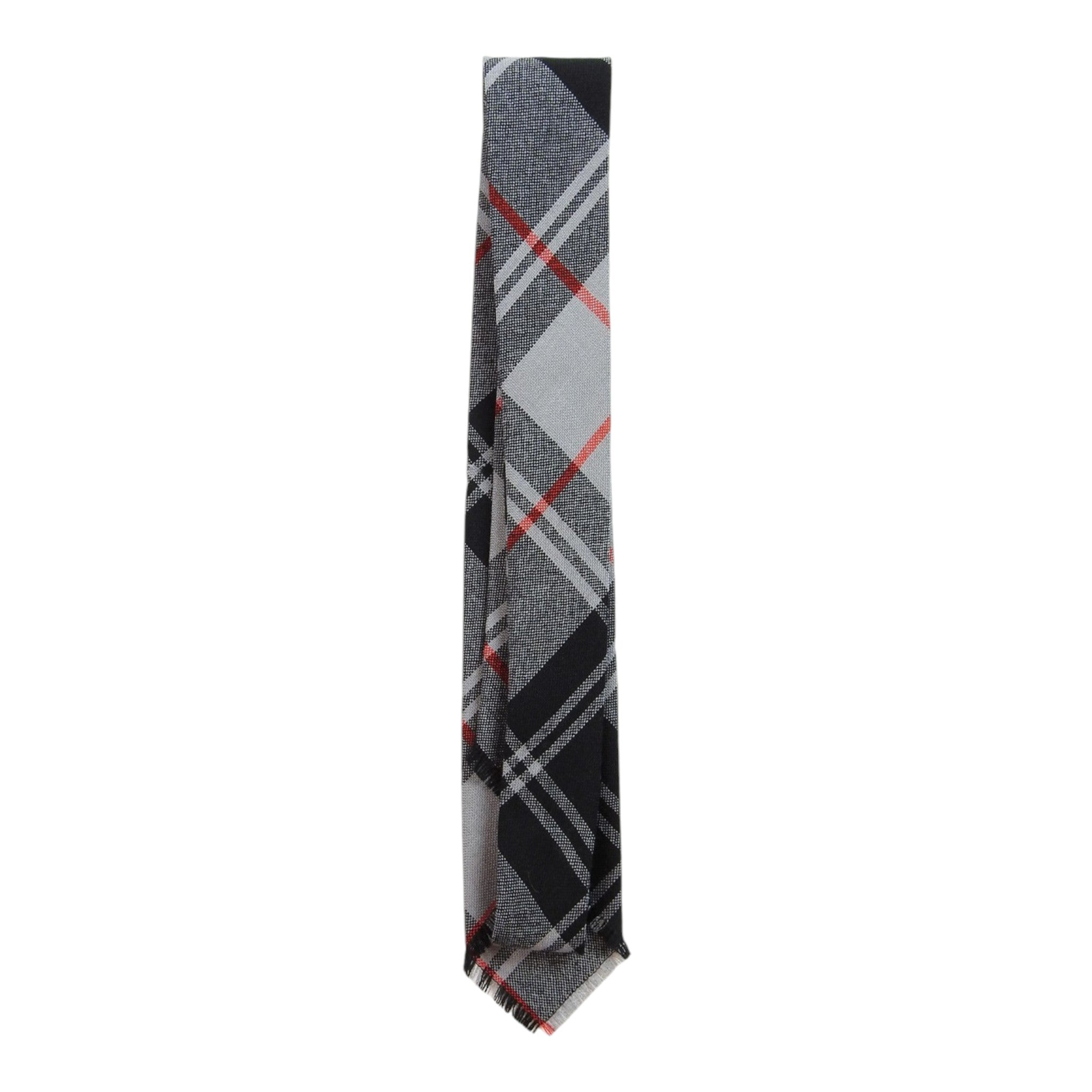 Hermes Grey Plaid Tie