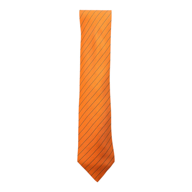 Hermes Orange Striped Tie