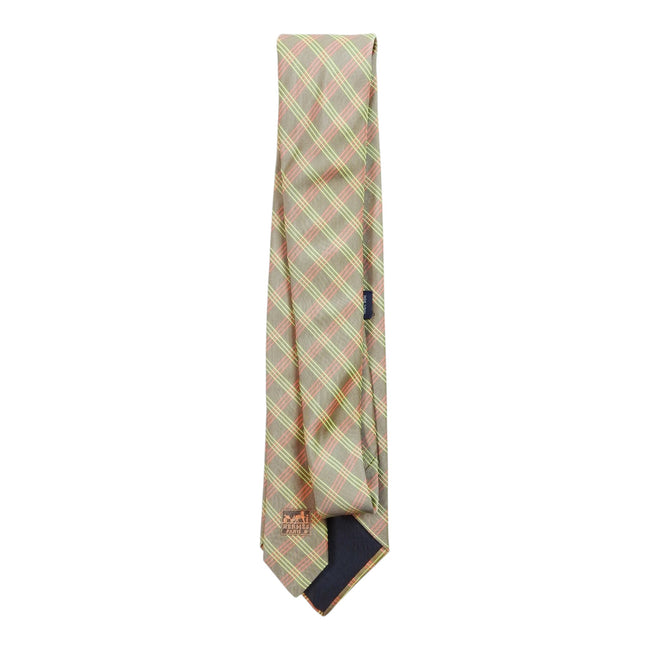 Hermes Green/Pink Diamond Tie