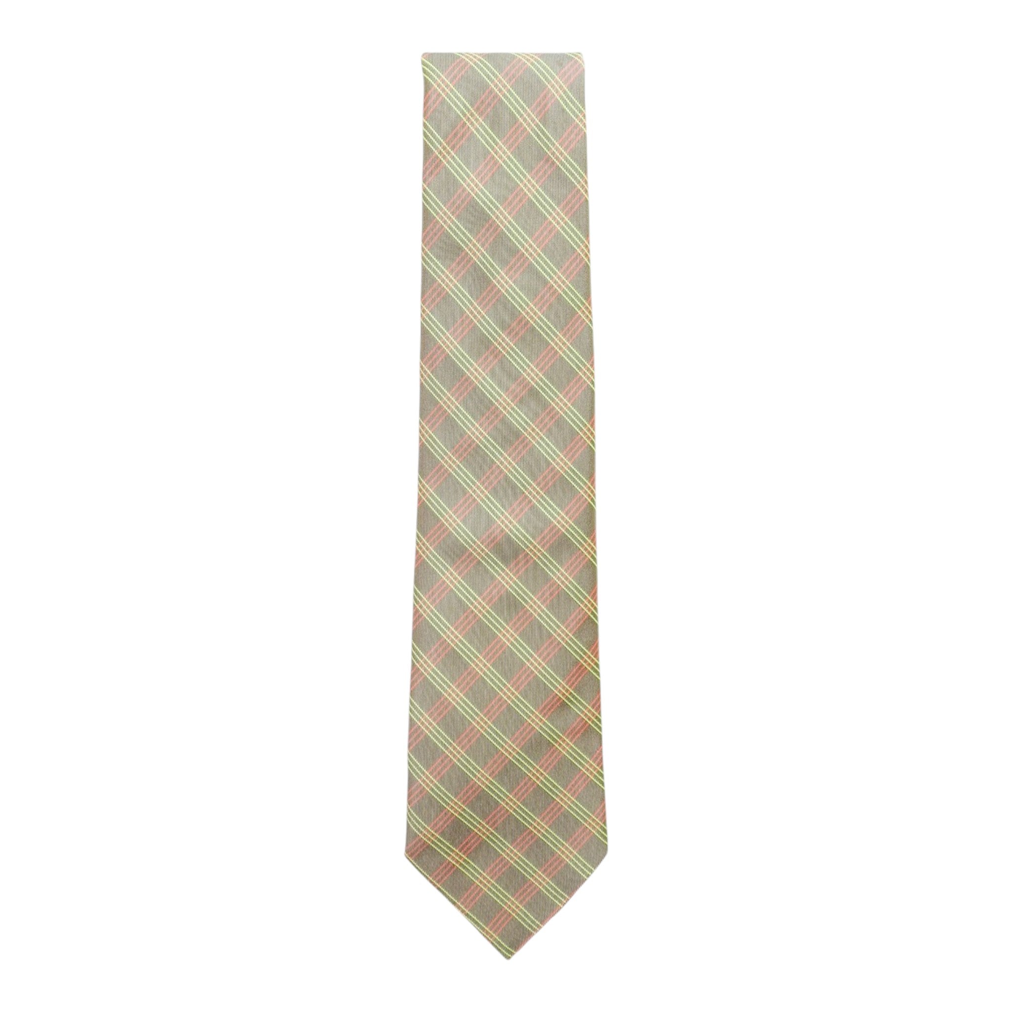 Hermes Green/Pink Diamond Tie