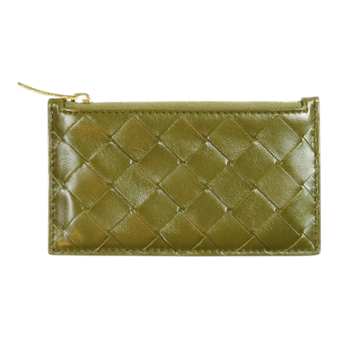 Bottega Veneta Green Intrecciato Card Holder