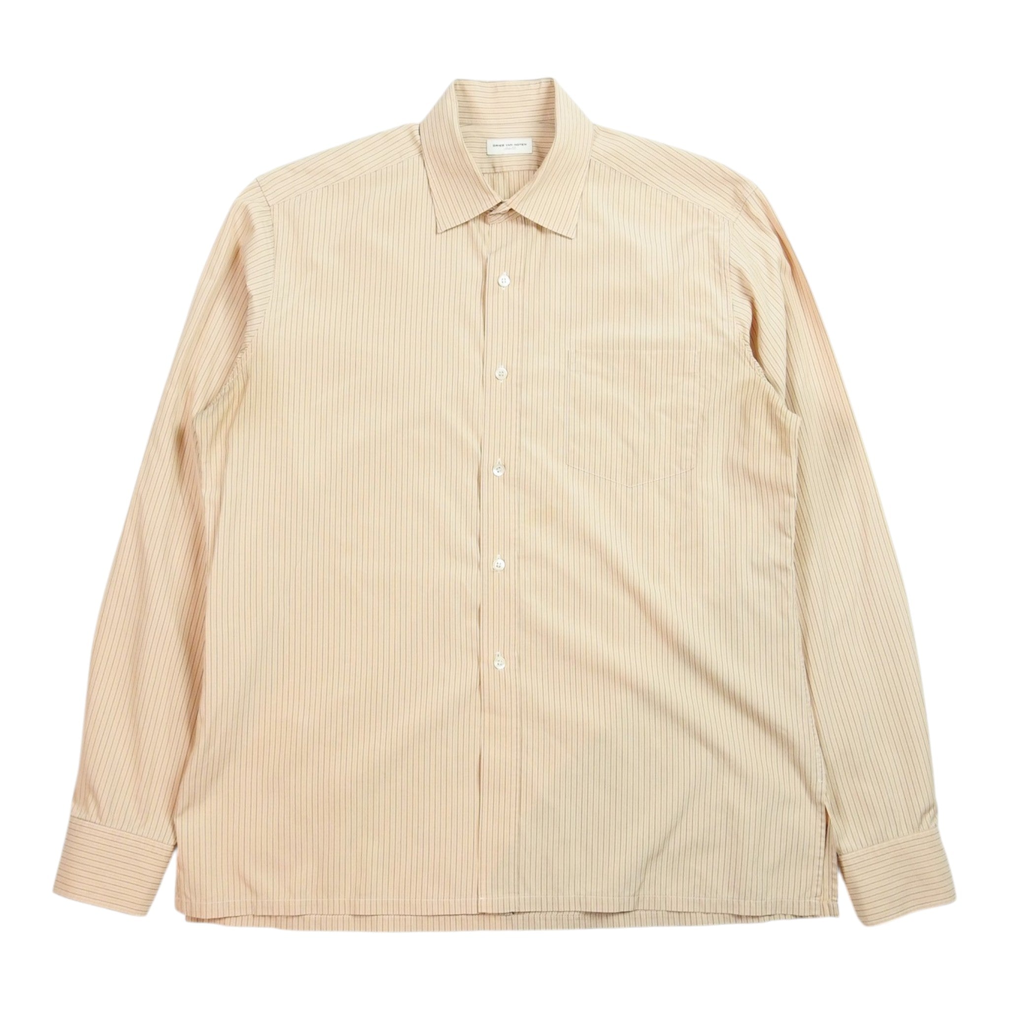 Dries Van Noten Striped Peach LS Shirt Size 52