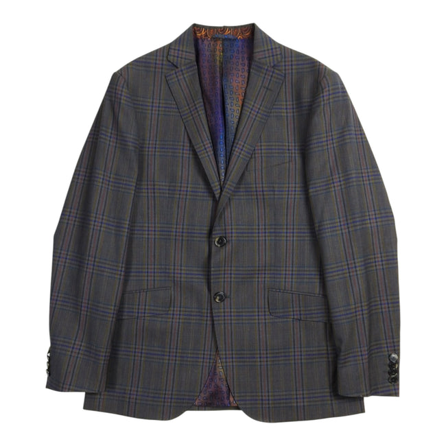 Etro Grey Plaid Blazer Size 50