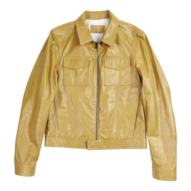 Prada Tan Leather Jacket Size 46