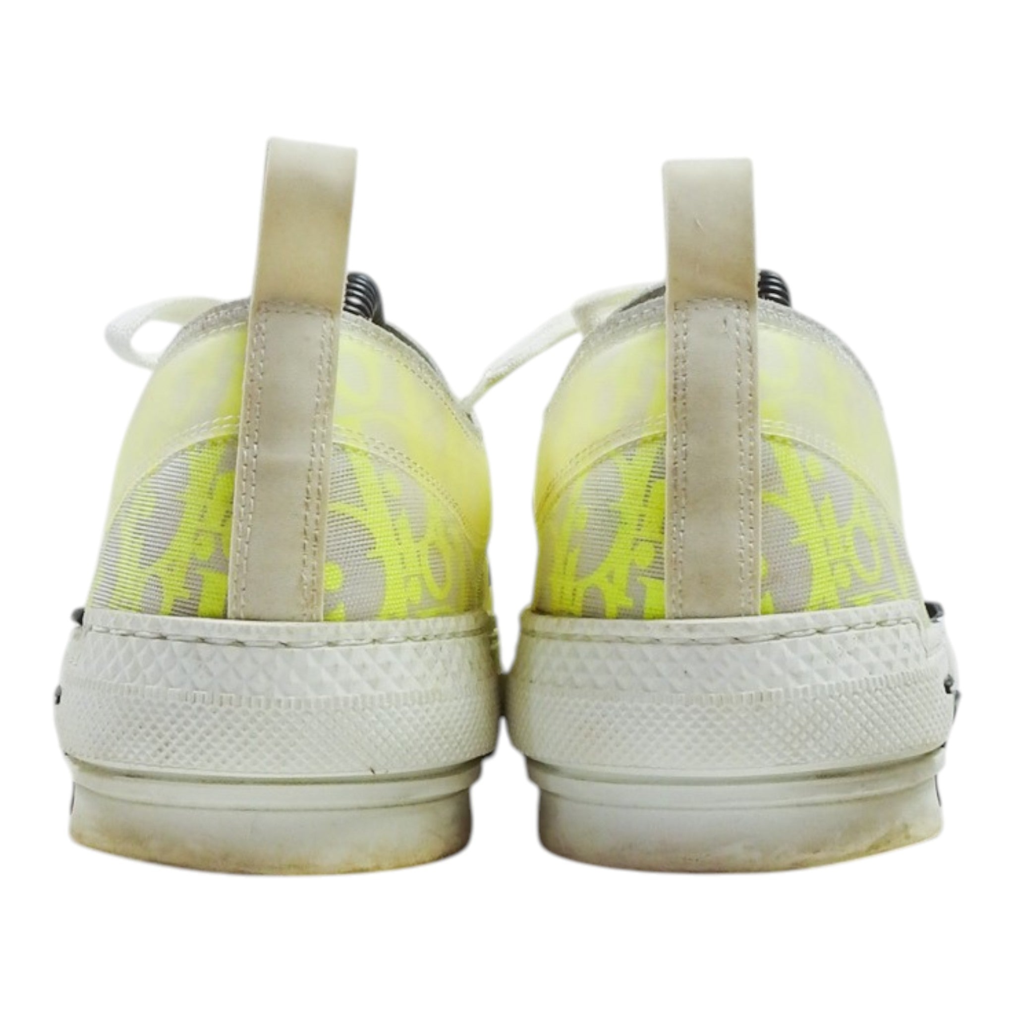Dior Neon Yellow Clear Logo Low Top Sneakers Size 44