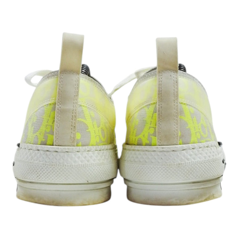 Dior Neon Yellow Clear Logo Low Top Sneakers Size 44