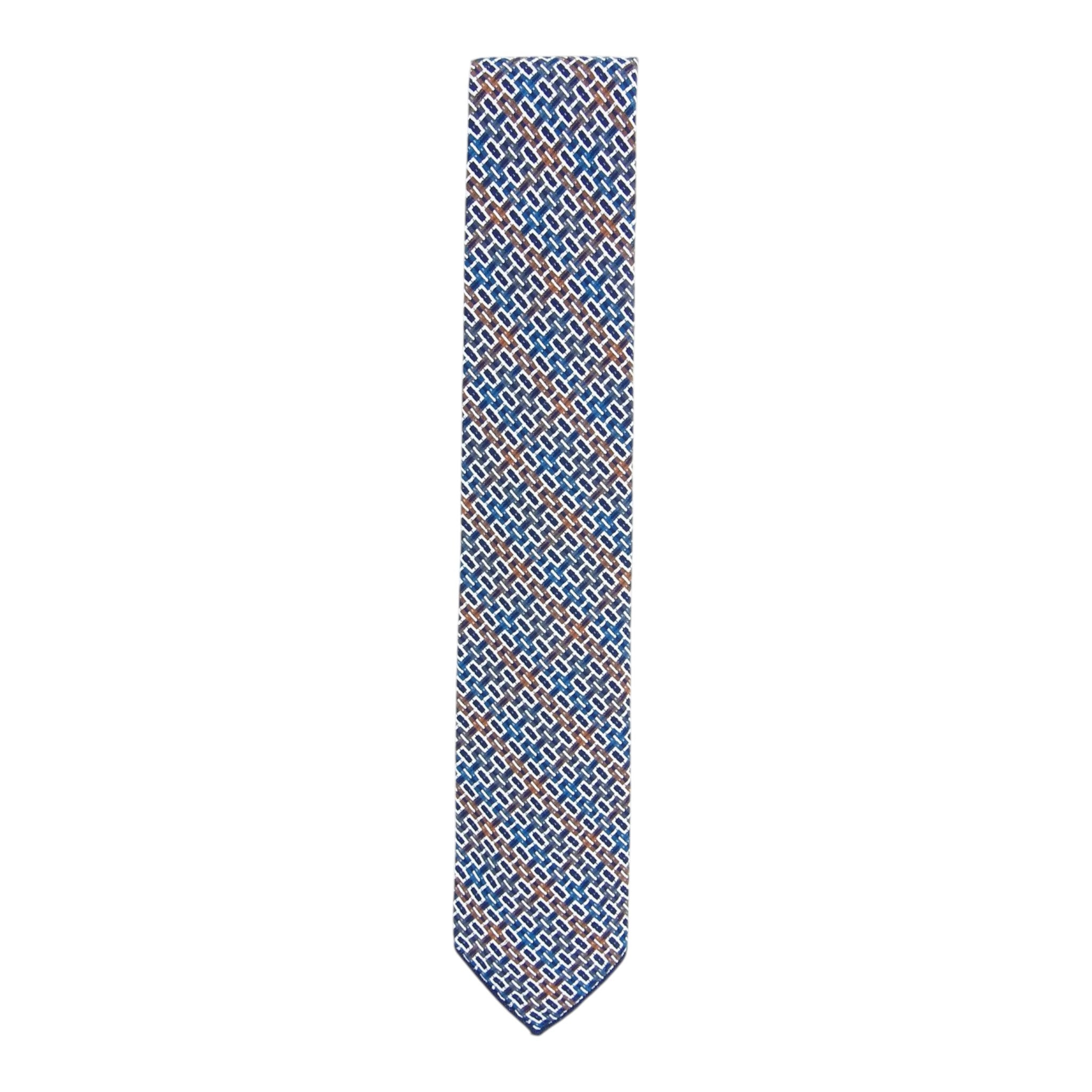 Engineered Garments Blue/Orange Rectangle Pattern Tie