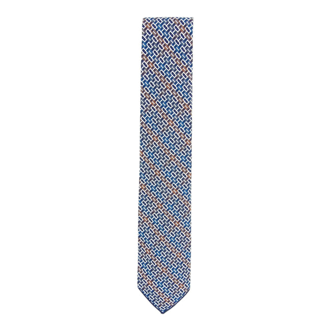Engineered Garments Blue/Orange Rectangle Pattern Tie