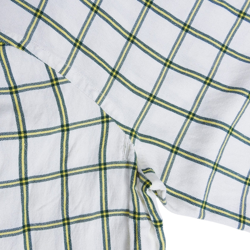 Acne Studios Green/Yellow Grid LS Shirt Size 50