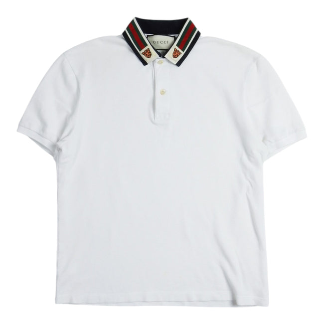 Gucci Tiger Patch Collar SS Polo Shirt Size Medium
