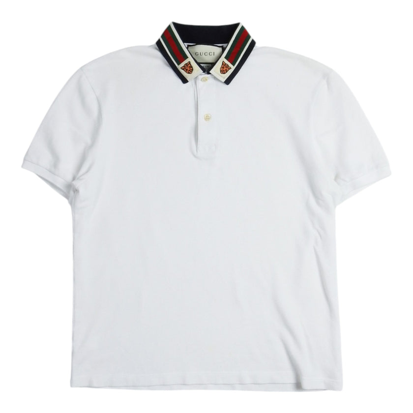 Gucci Tiger Patch Collar SS Polo Shirt Size Medium