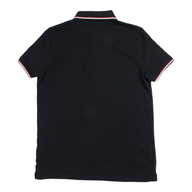 Moncler Black SS Pique Polo Shirt Size Large