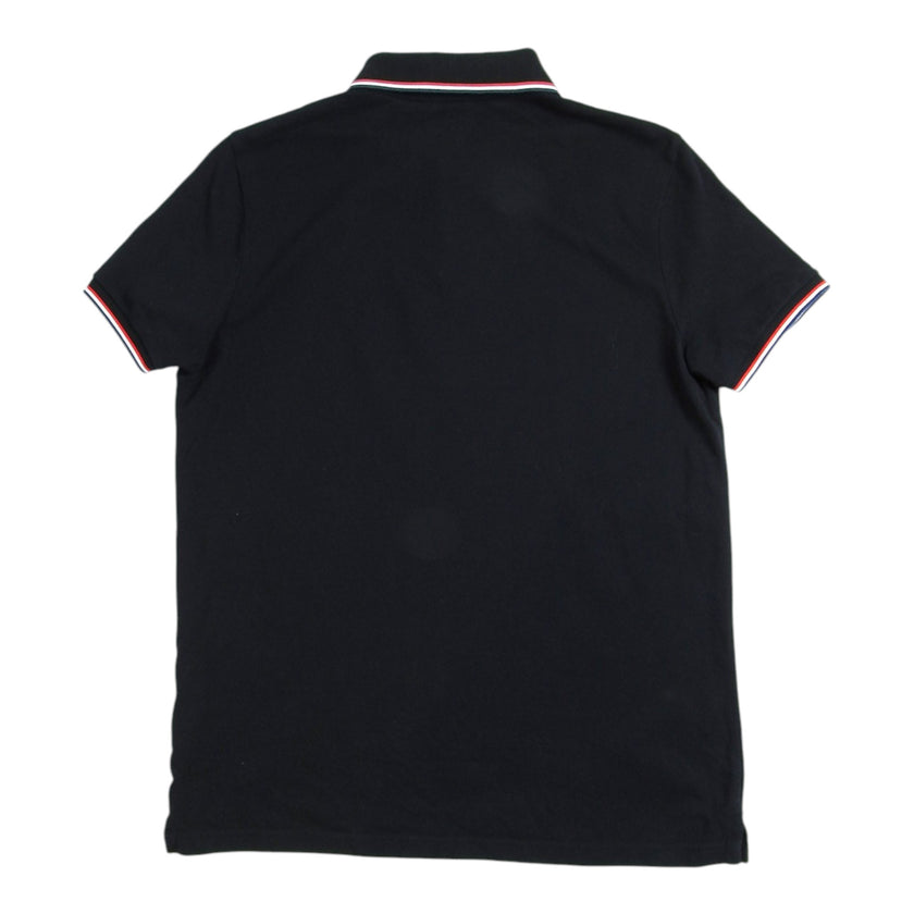 Moncler Black SS Pique Polo Shirt Size Large