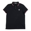 Moncler Black SS Pique Polo Shirt Size Large