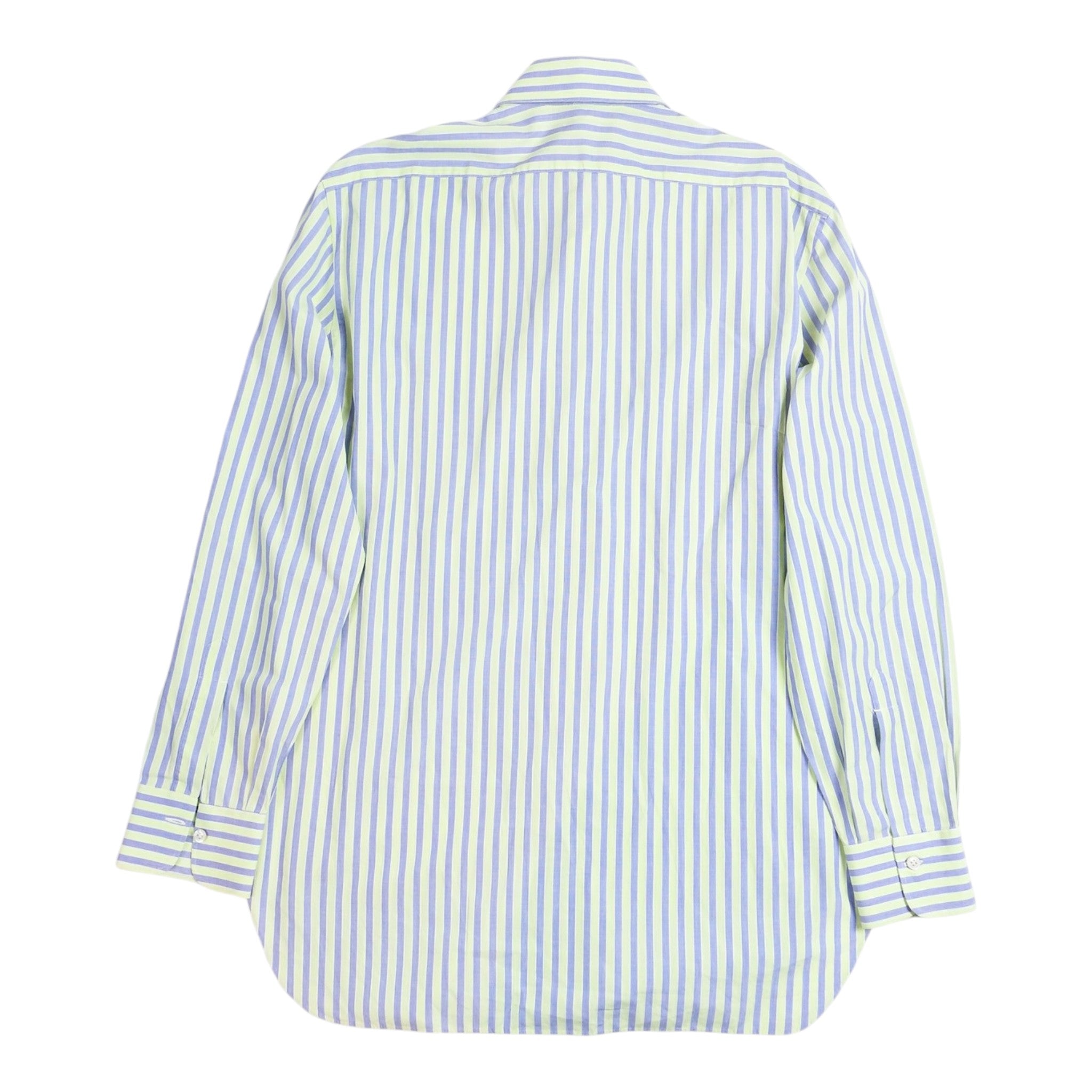 Kiton Blue/Green Striped LS Shirt Size Medium