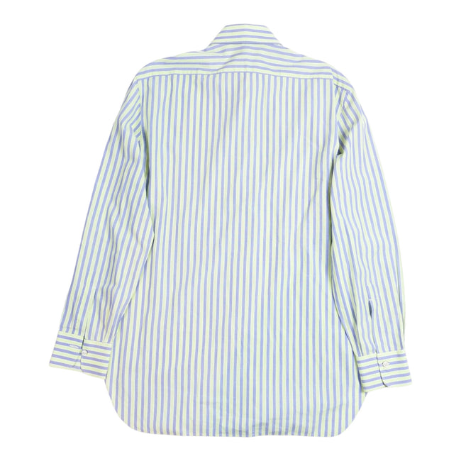 Kiton Blue/Green Striped LS Shirt Size Medium