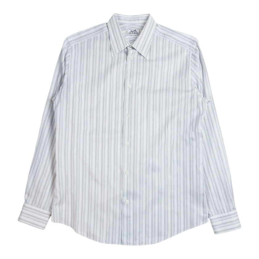 Hermes Blue/Black Striped LS Shirt Size 16