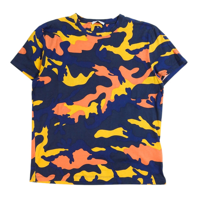 Valentino Blue/Orange Camo T-Shirt Size Medium