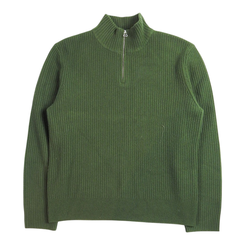A.P.C. Green Knit Polo Sweater Size Medium