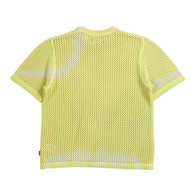 Stussy Yellow/White Knit SS Sweater Size Medium