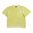 Stussy Yellow/White Knit SS Sweater Size Medium