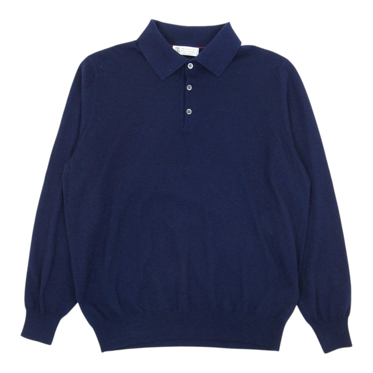 Brunello Cucinelli Navy Cashmere Polo Size 54