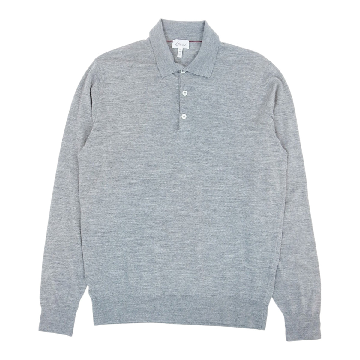 Brioni Heather Grey Knit Polo Size 56