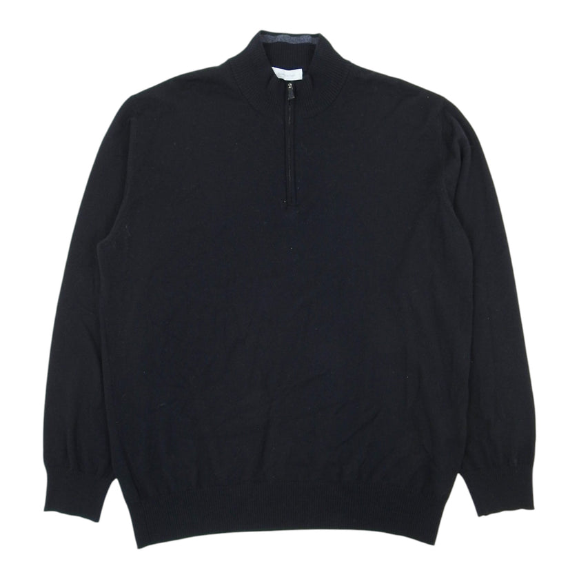 Zegna Black 1/4 Zip Knit Size 3XL