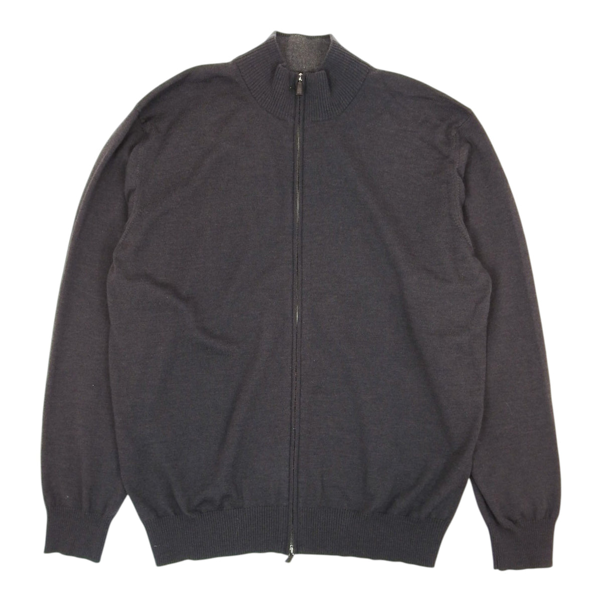 Zegna Brown High Neck Zip Knit Size 3XL