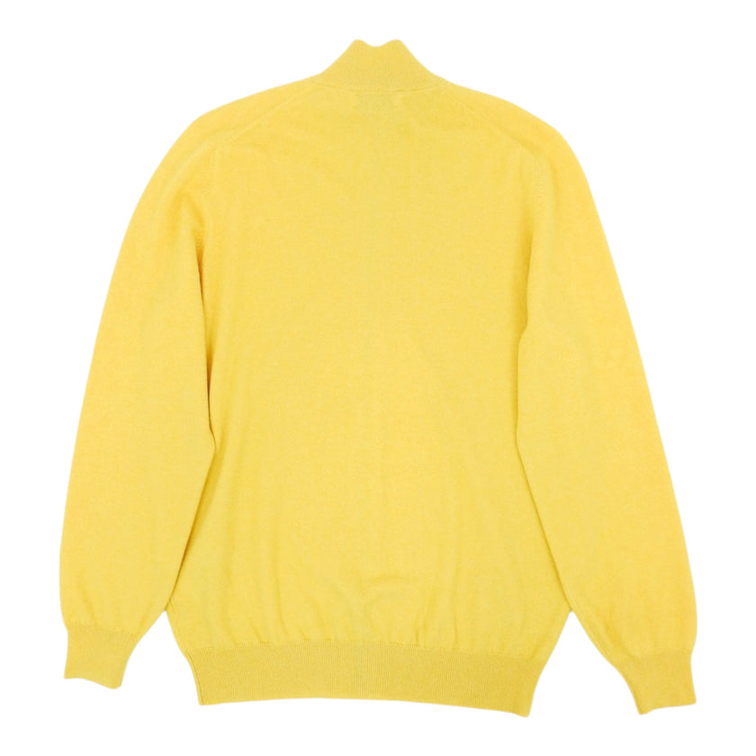 Brunello Cucinelli Yellow High Neck Cashmere Zip Size 56