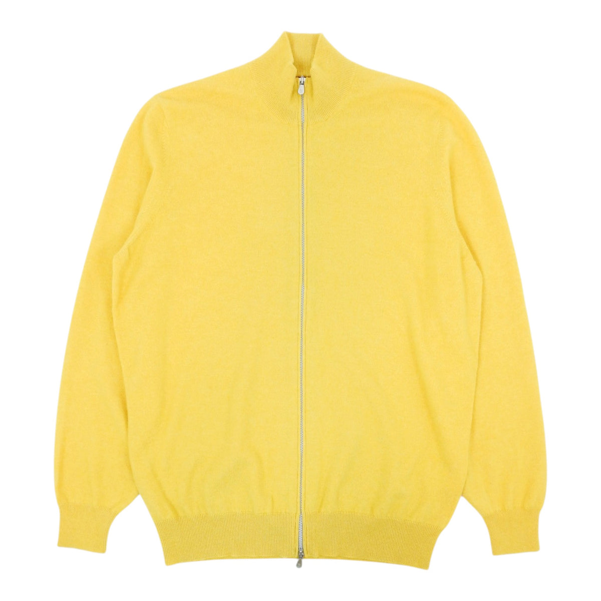 Brunello Cucinelli Yellow High Neck Cashmere Zip Size 56