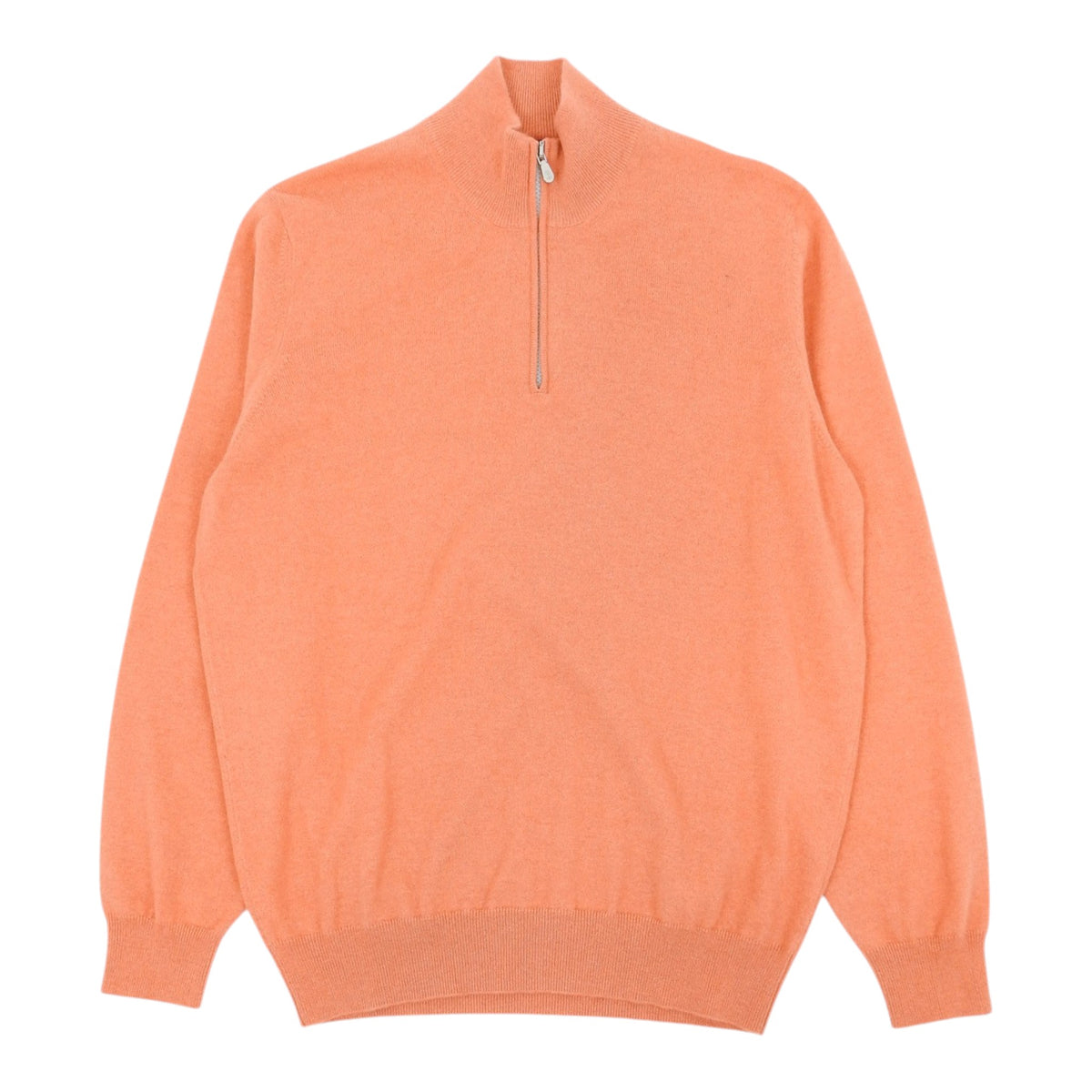 Brunello Orange 1/4 Zip Cashmere Knit Size 54