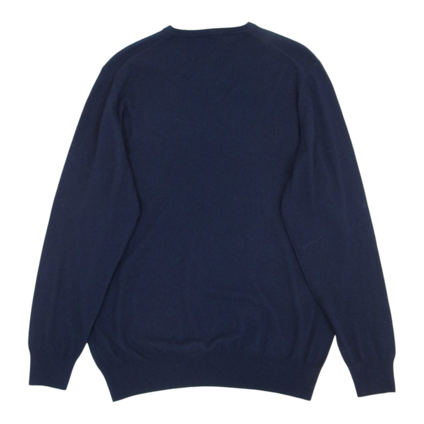 Loro Piana Navy Baby Cashmere V Neck Sweater Size 58