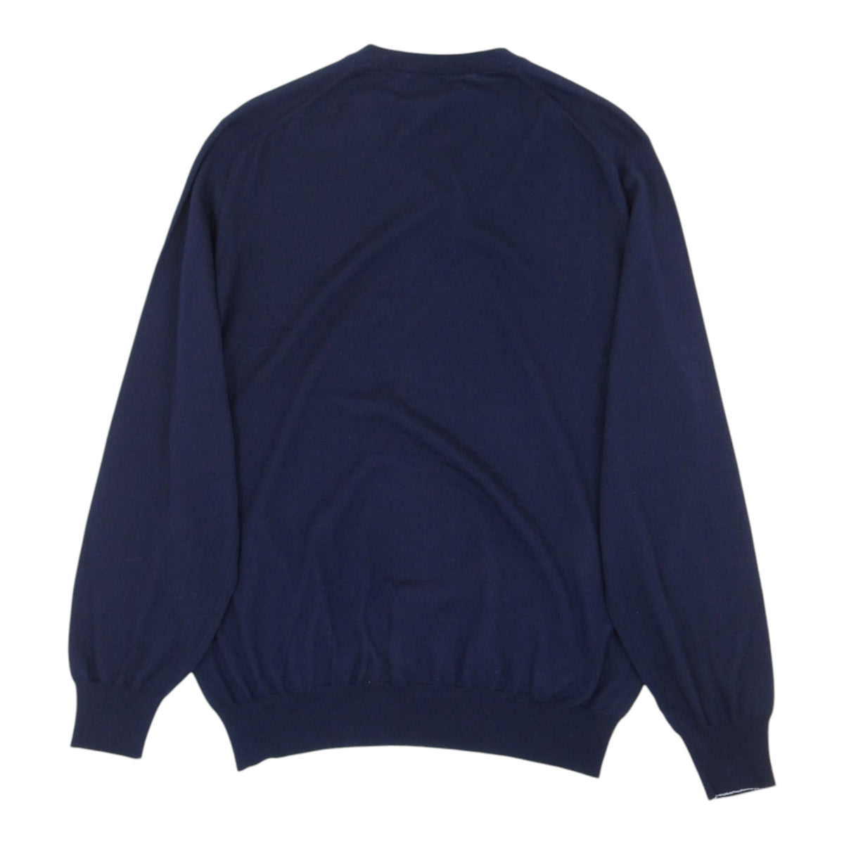 Brunello Navy Grey Lined V Neck Sweater Size 56