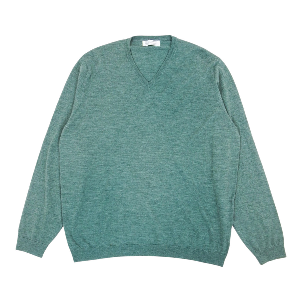 Brunello Cucinelli Green V Neck Sweater Size 58