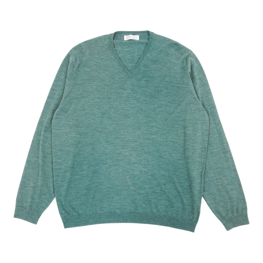 Brunello Cucinelli Green V Neck Sweater Size 58