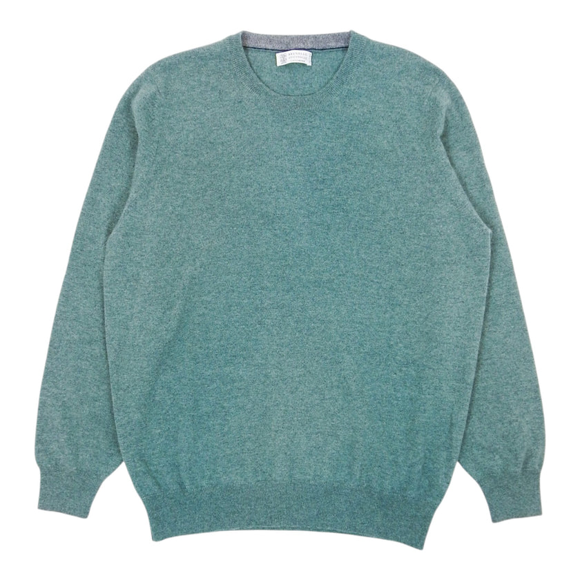 Brunello Cucinelli Green Cashmere Crewneck Sweater Size 58