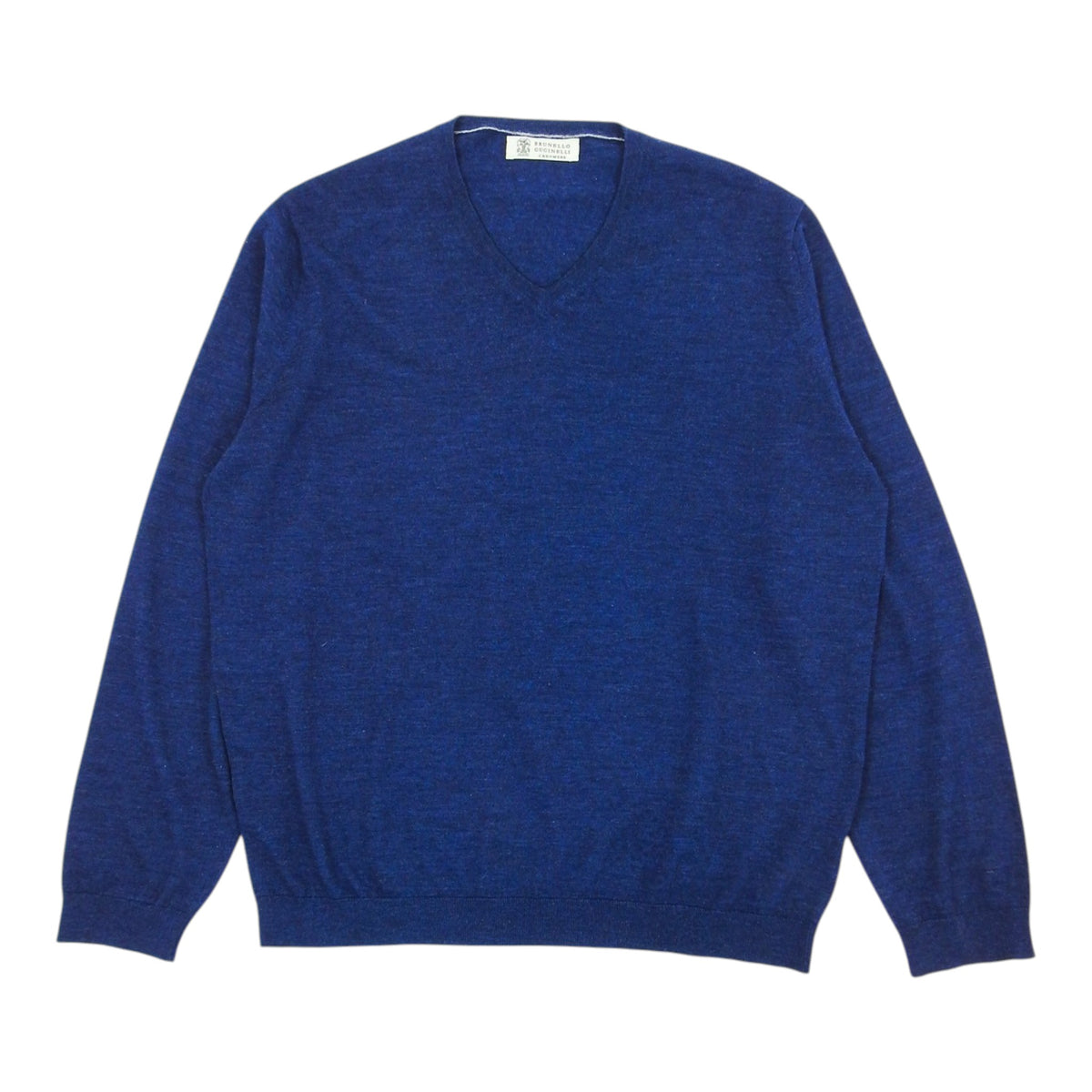 Brunello Cucinelli Navy V Neck Sweater Size 52