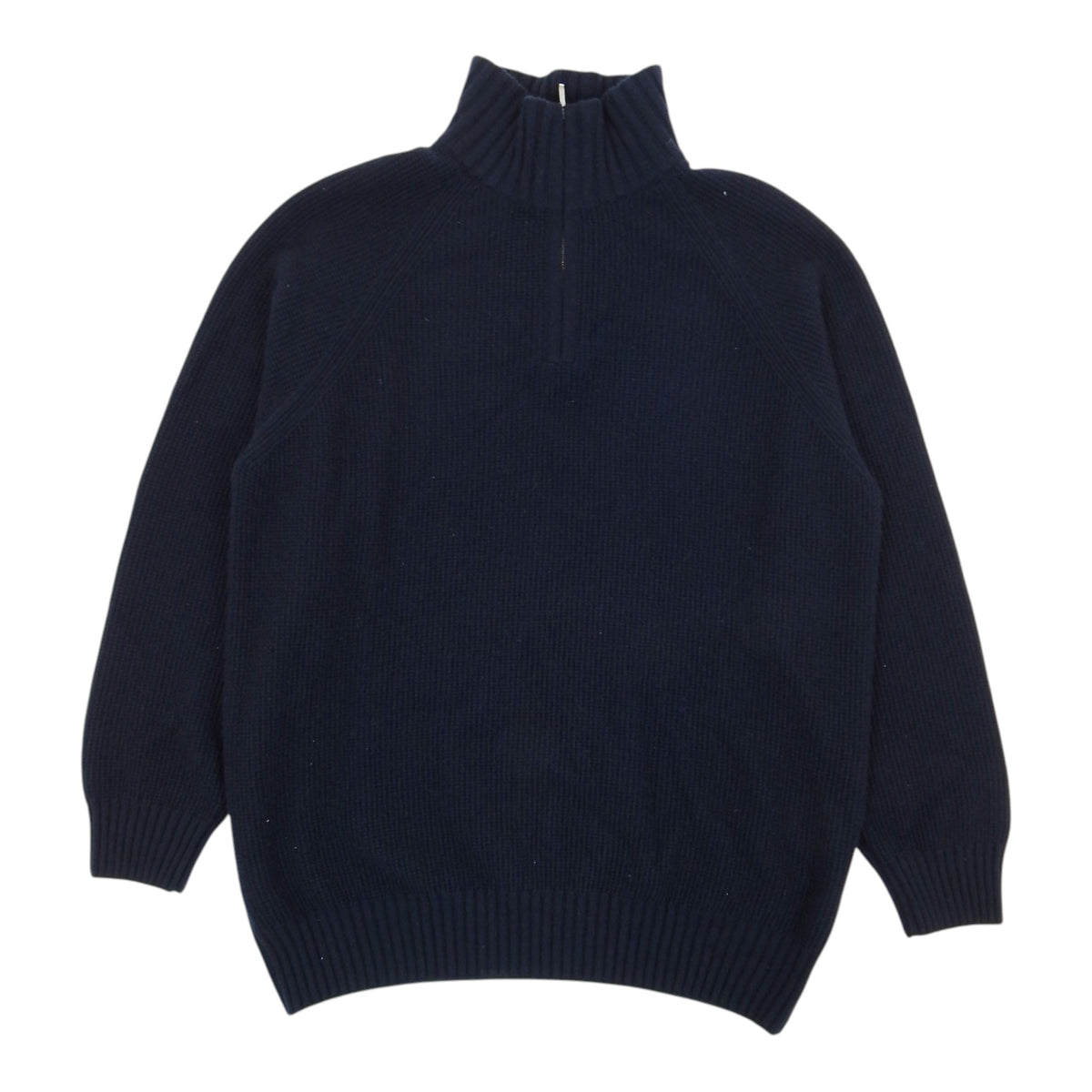 Loro Piana Navy Cashmere 1/4 Zip Sweater Size 58
