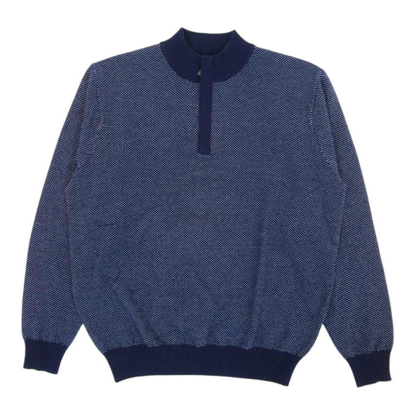 Peter Millar Navy/Grey Dotted 1/4 Zip Sweater Size XL