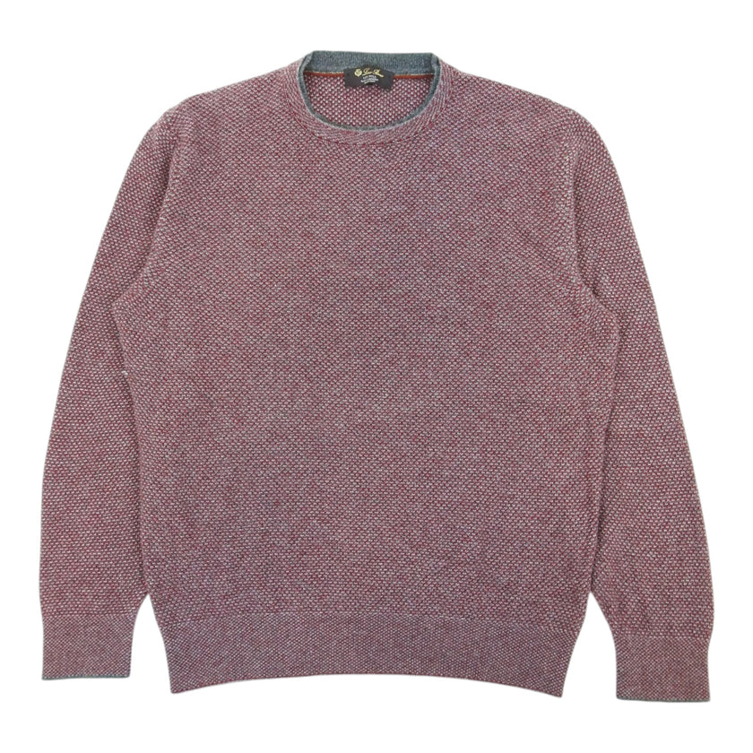 Loro Piana Red/Grey Baby Cashmere Sweater Size 56